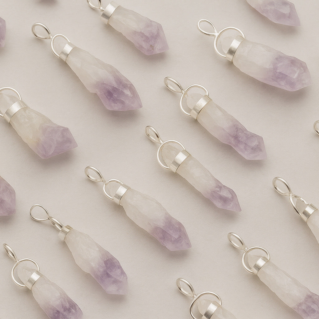 Lavender Amethyst Point- in sterling silver Pendants