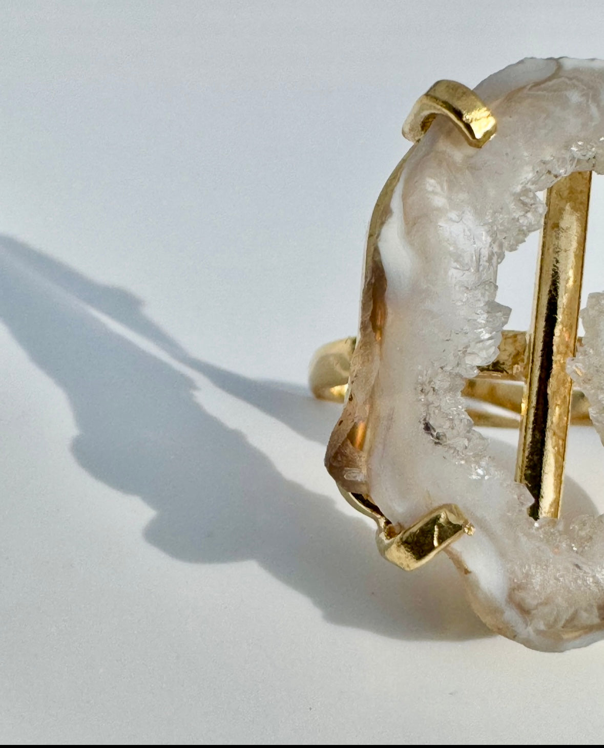 Gold Geode Slice Ring