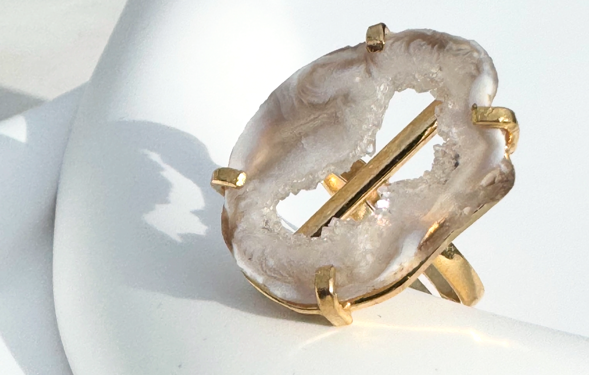 Gold Geode Slice Ring