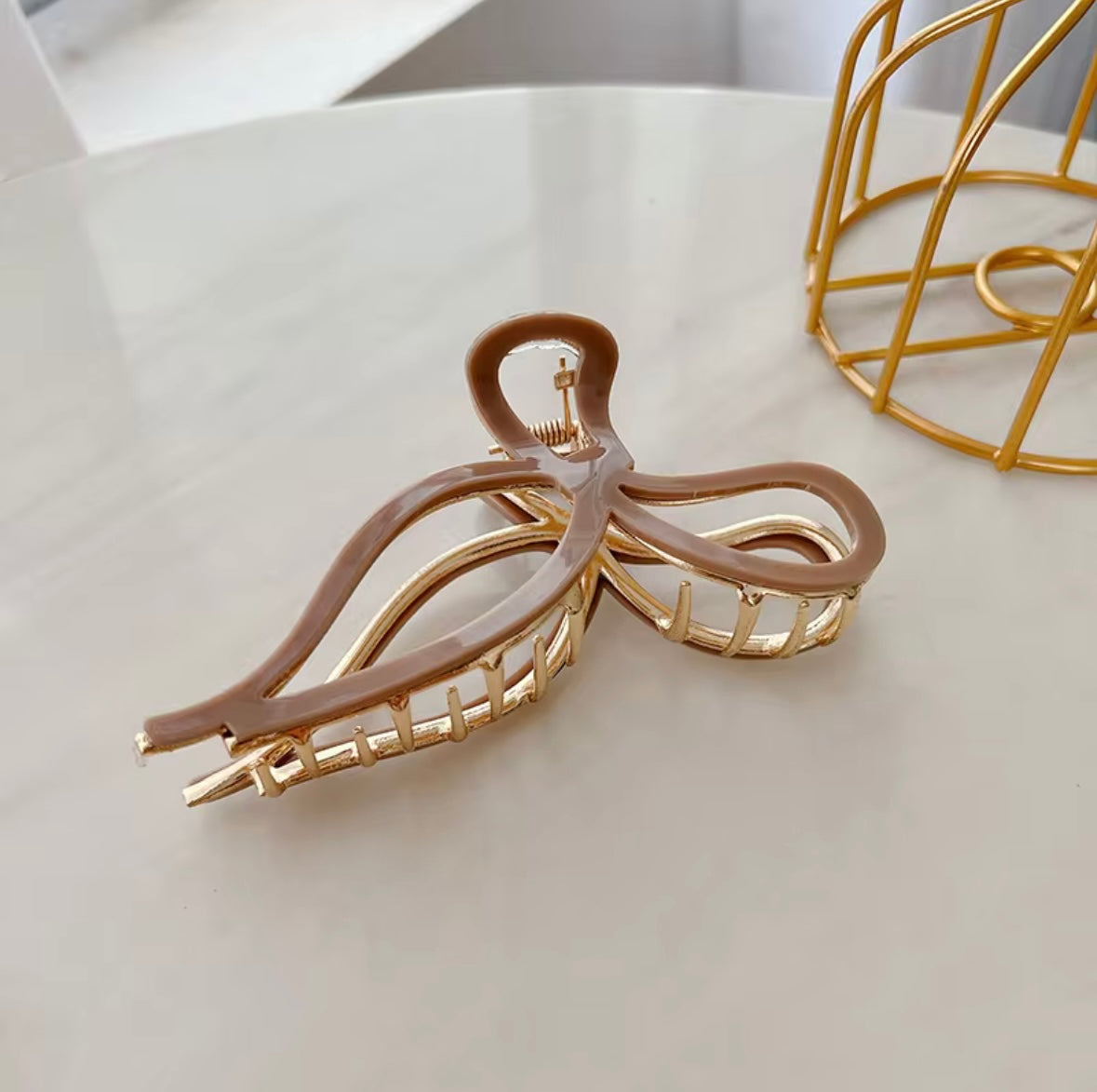 Acetate Bow Knot Hair Claw Clip Luxury Hair Claws in Gold and Marble/ White/ Burgundy/ Pink / Coffee Designs