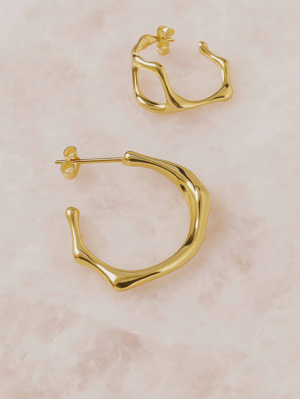 Rita Earrings- 18 Kt Vermeil Gold plated Sterling Silver Hoops