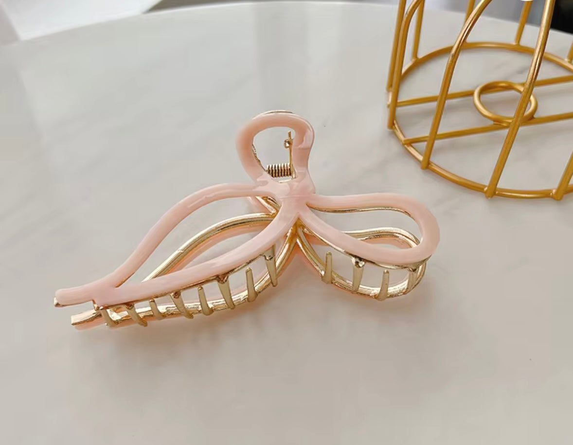 Acetate Bow Knot Hair Claw Clip Luxury Hair Claws in Gold and Marble/ White/ Burgundy/ Pink / Coffee Designs