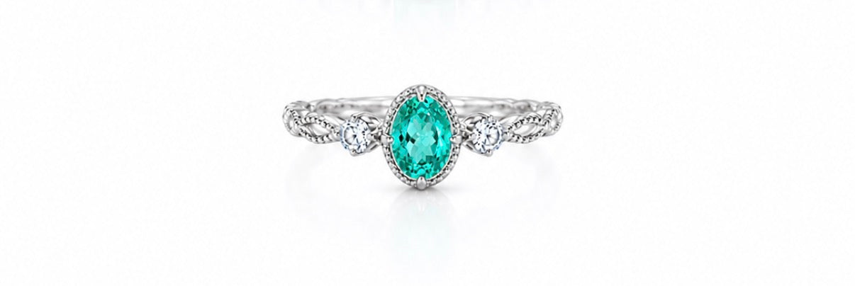 Paraiba Topaz S925 ring with an Adjustable band