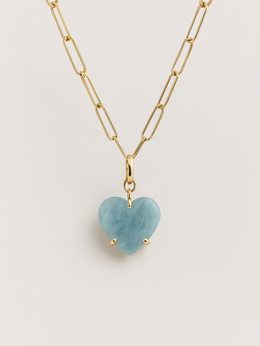 Aquamarine Heart Charm - Sterling Silver & Gold plated option.