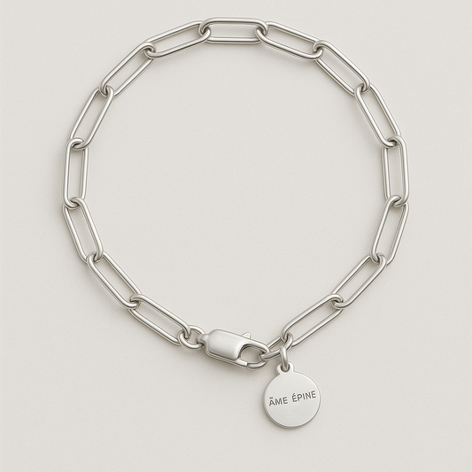 Paperclip Sterling Silver Bracelet - 20cm length