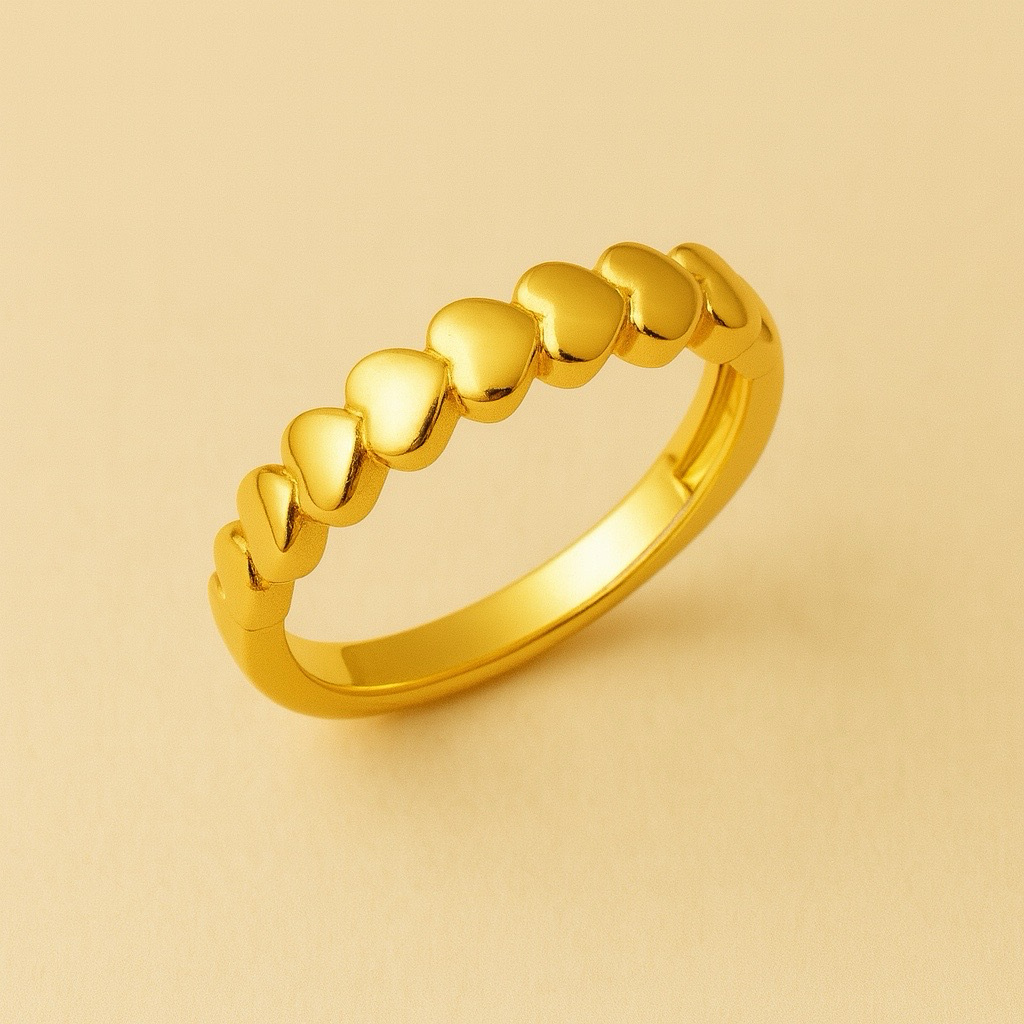 Heart band Vermeil Ring US size 7/ UK size N