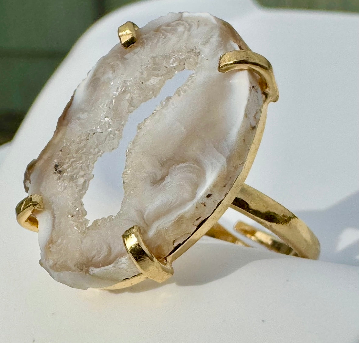Gold Geode Slice Ring
