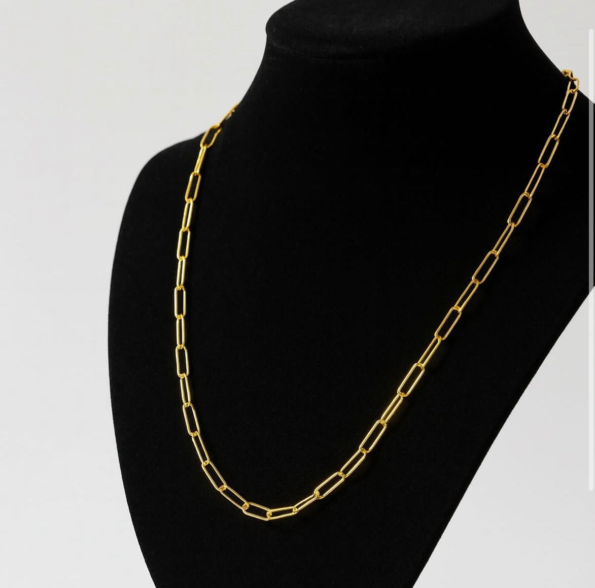Paperclip Vermeil 18Kt Gold plated necklace chain 45cm length