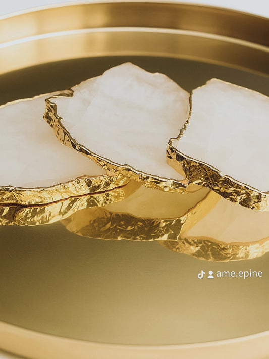 White quartz agate coaster