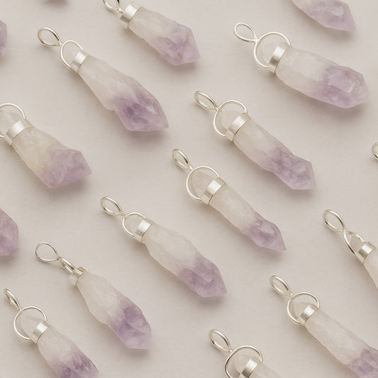 Lavender Amethyst Point- in sterling silver Pendants