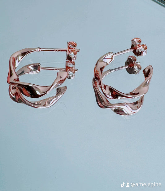 Abbie Hoop Earrings - 18 Kt Rose Gold Vermeil plated Sterling Silver Earrings
