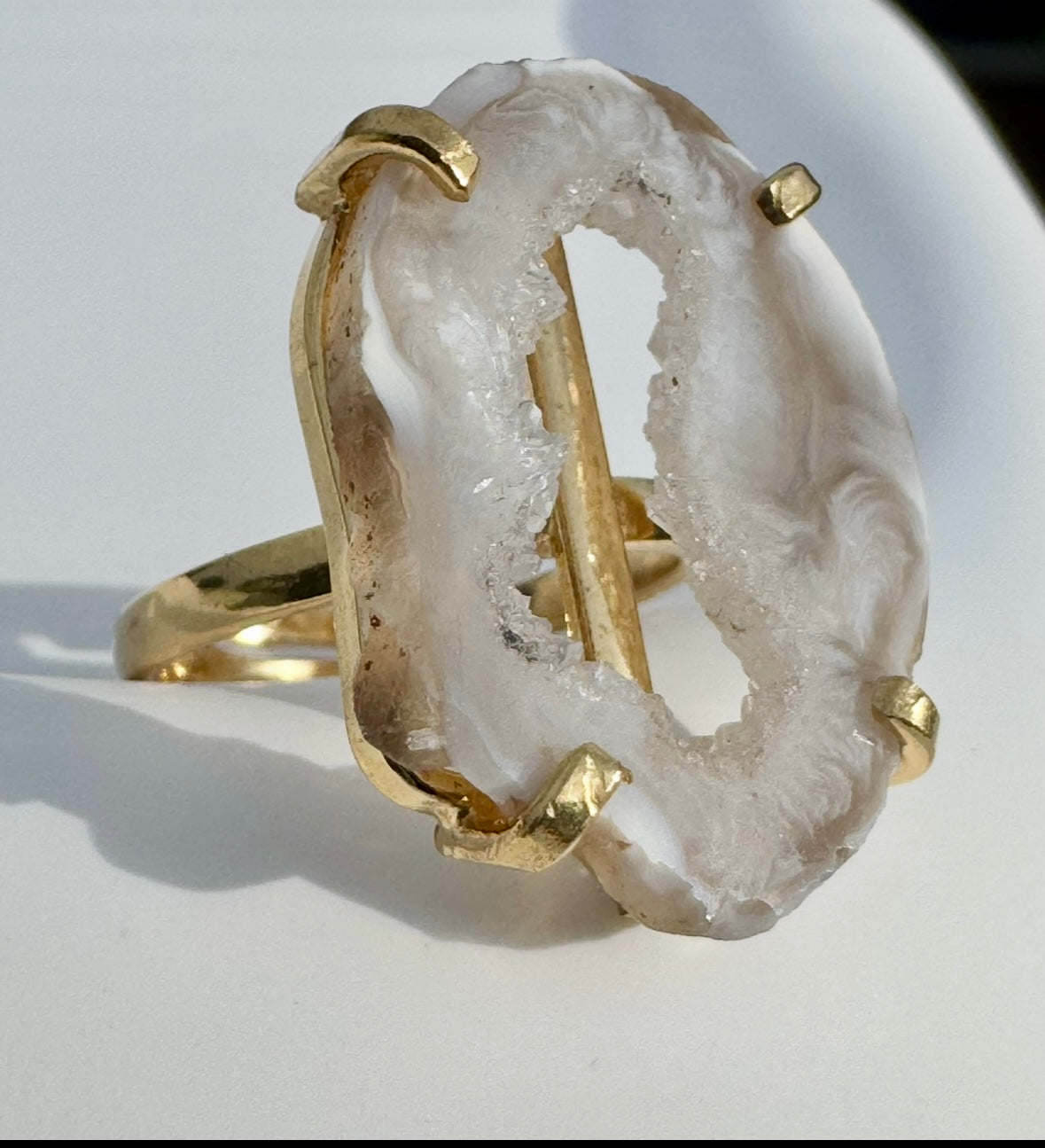 Gold Geode Slice Ring