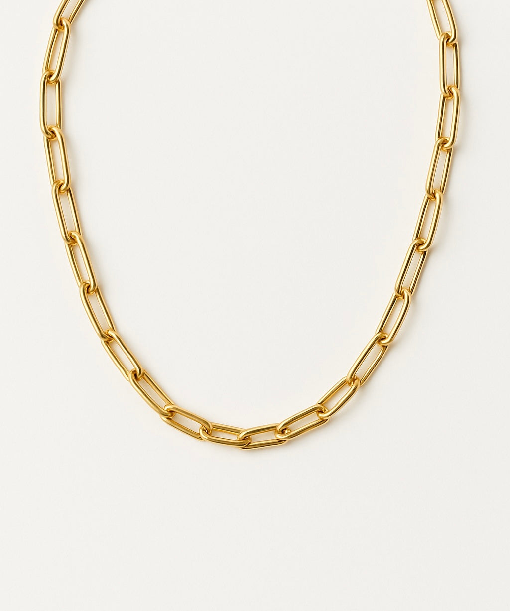 Paperclip Vermeil 18Kt Gold plated necklace chain 45cm length