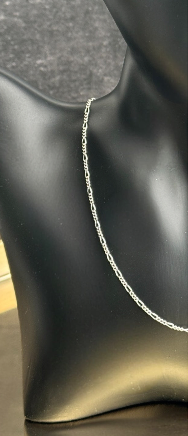 Sterling Silver Figaro chain - 40cm + 5cm extender length