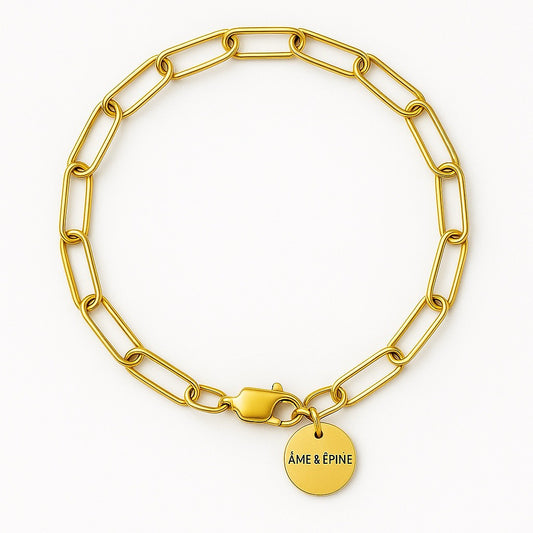 Paper clip Vermeil Bracelet 18Kt Gold plated 17cm length