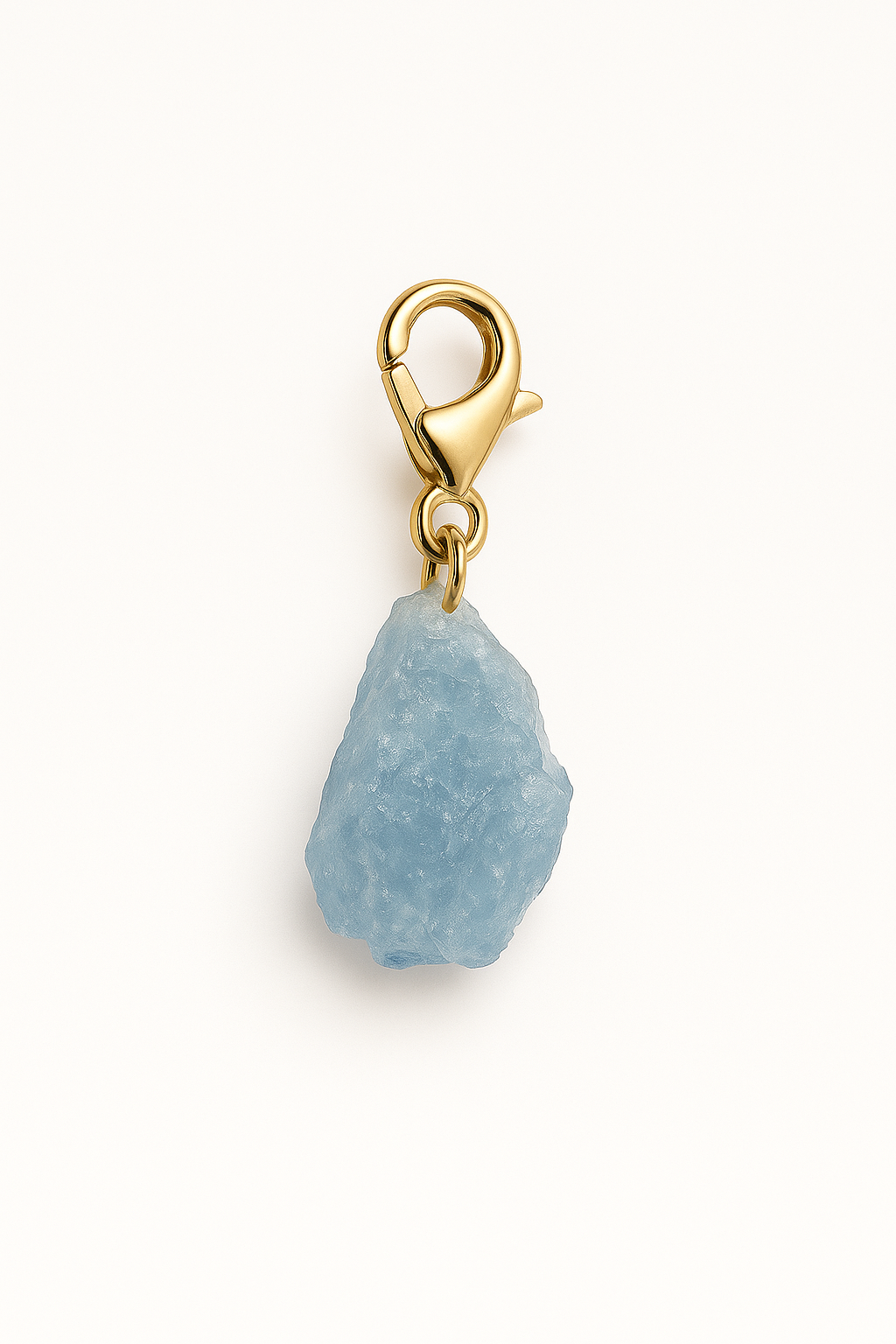 Raw Aquamarine Charm - Sterling Silver- silver or gold plated  option.