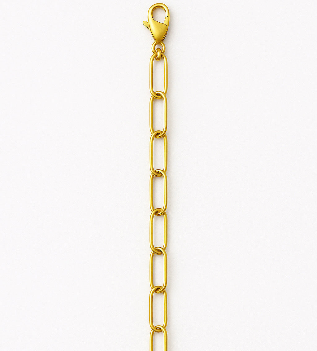 Paper clip Vermeil Bracelet 18Kt Gold plated 17cm length