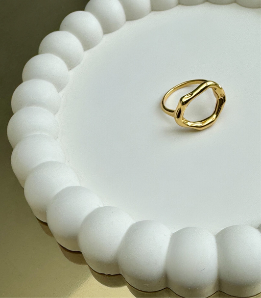 SC Ring- 18 Kt Vermeil Gold plated Sterling Silver ring. Size 7