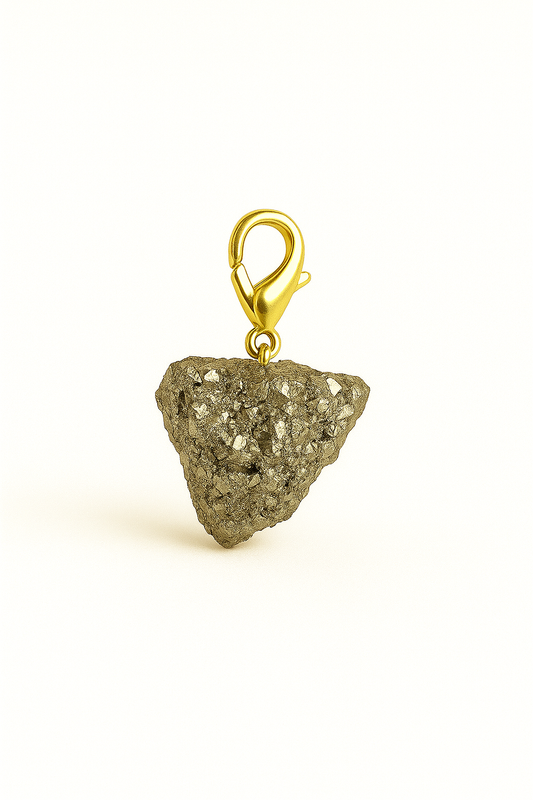 Raw Pyrite Charm - Sterling Silver- silver or gold plated  option.