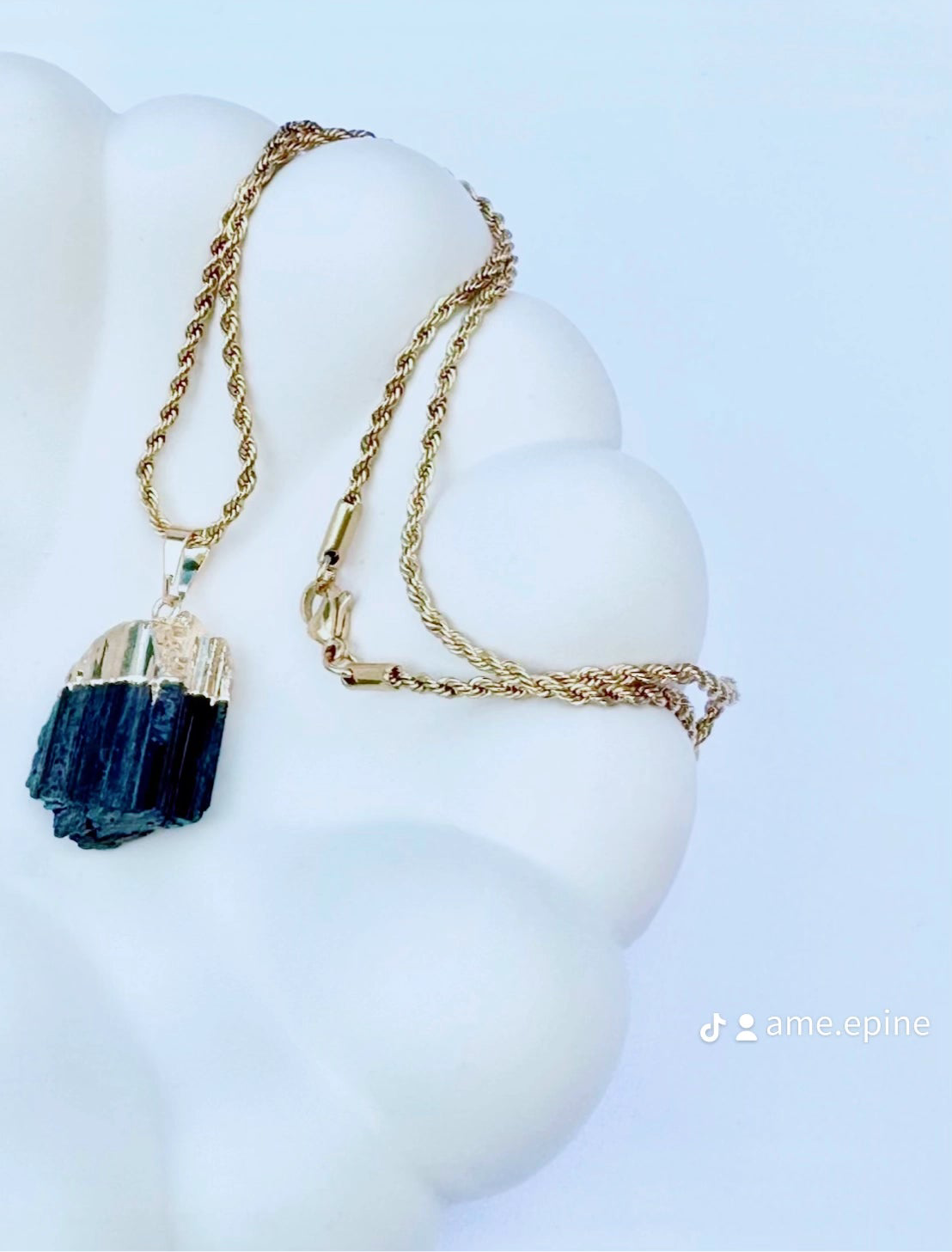 Tourmaline 14 Kt gold plated OR silver plated Pendants only ( or option to add a rope chain)  - Protective stone