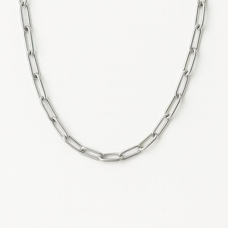 Paperclip Sterling Silver necklace chain 50cm length