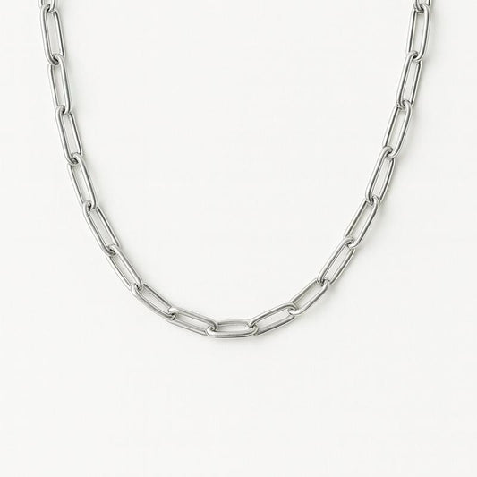 Paperclip Sterling Silver necklace chain 50cm length
