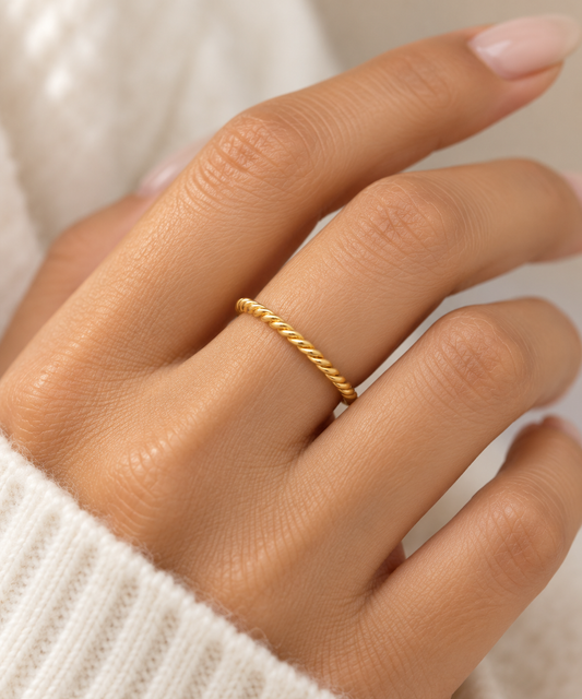 Twisted Simple Vermeil Ring- US Size 7, Uk Size N
