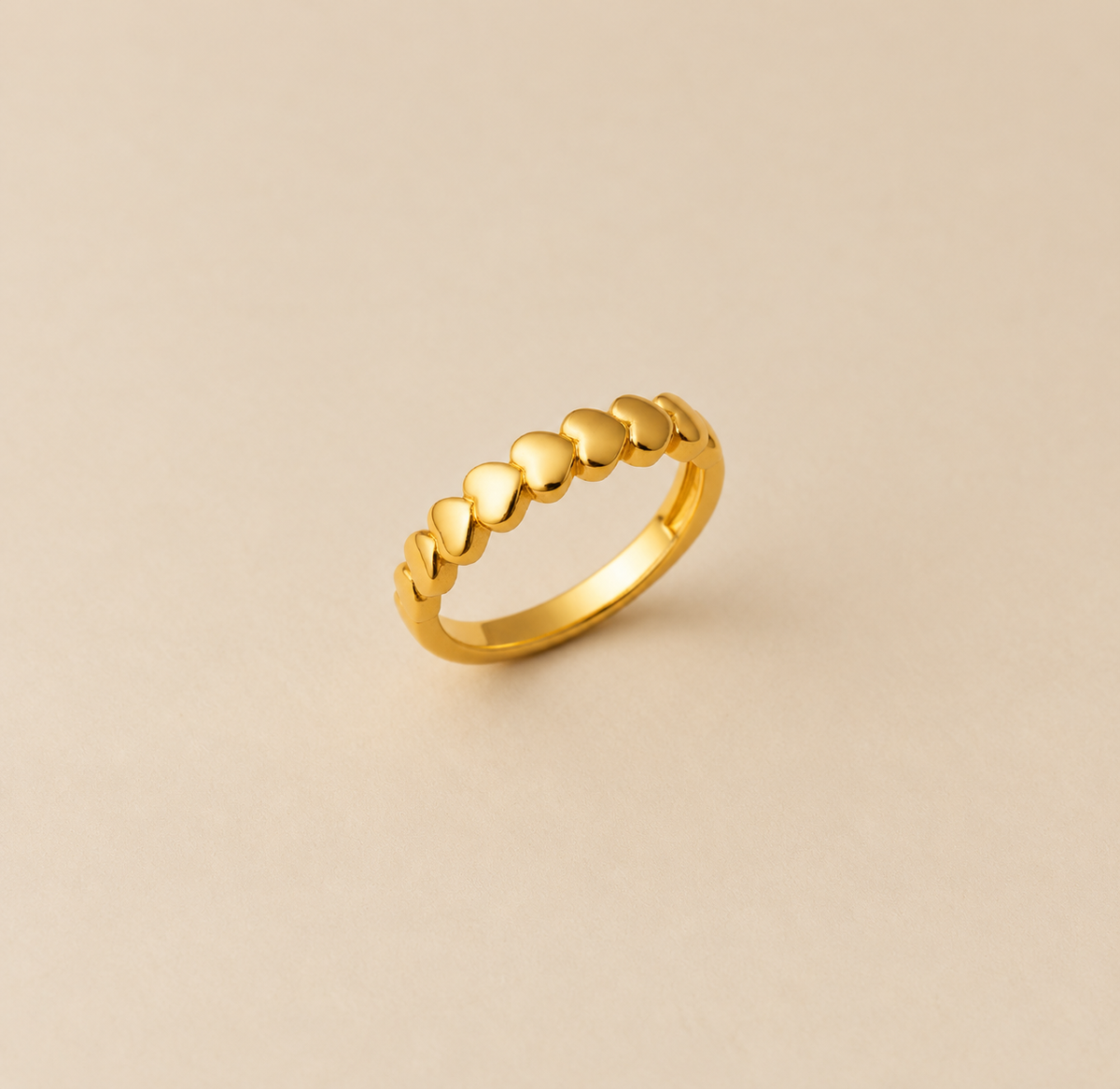 Heart band Vermeil Ring US size 7/ UK size N