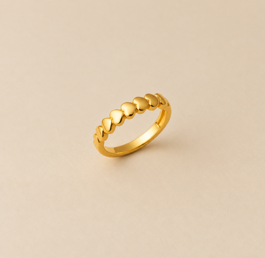 Heart band Vermeil Ring US size 7/ UK size N