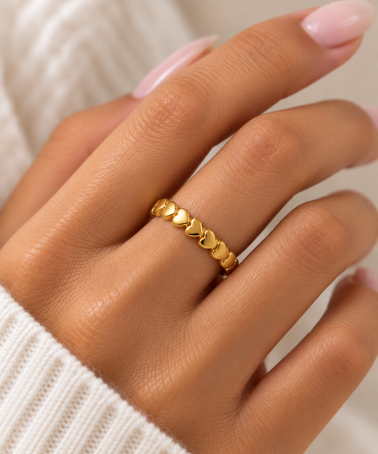 Heart band Vermeil Ring US size 7/ UK size N