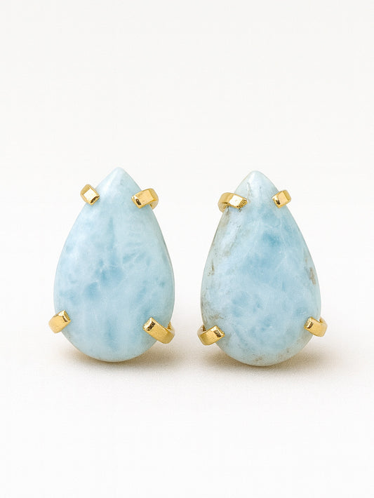 Larimar Claw Stud Earrings