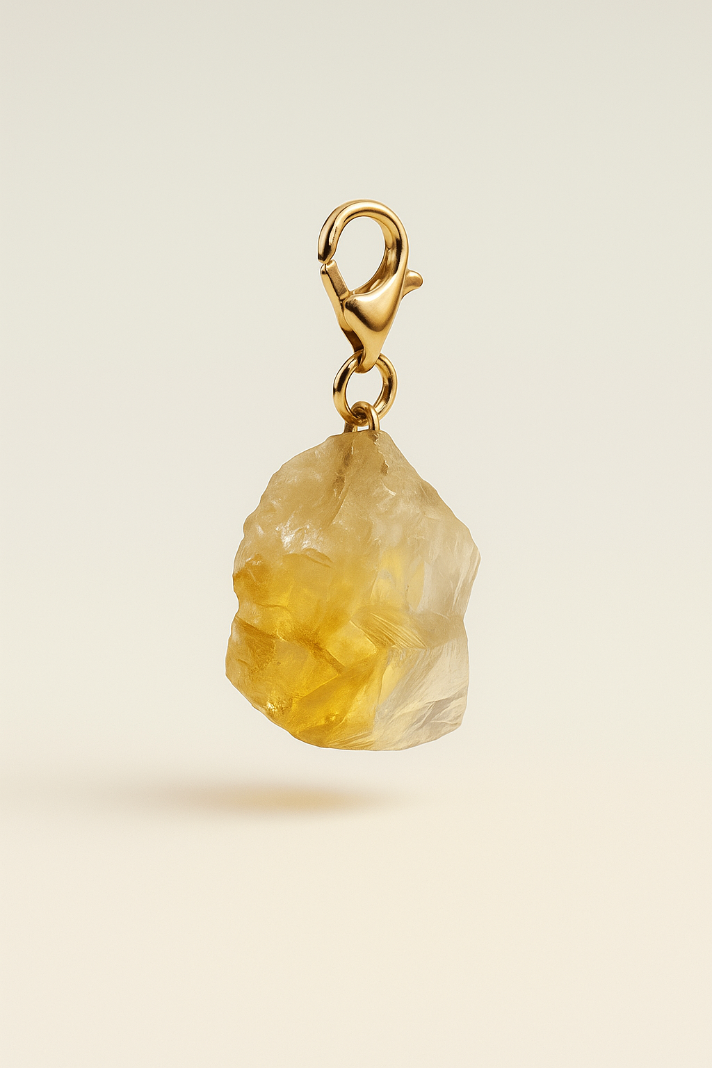 Raw Citrine Charm - Sterling Silver- silver or gold plated  option.