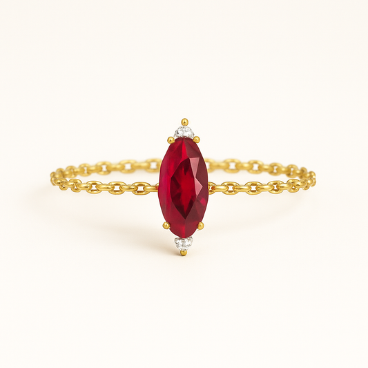 Ruby Vermeil Adjustable Rope Ring
