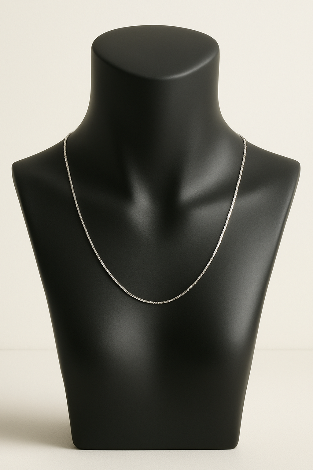 Sterling Silver Rope  chain - 45cm + 5cm extender length