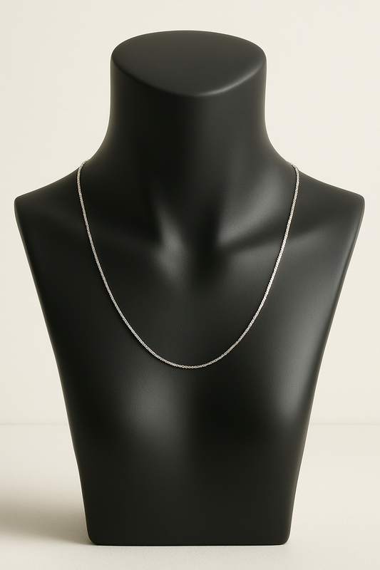 Sterling Silver Rope  chain - 45cm + 5cm extender length