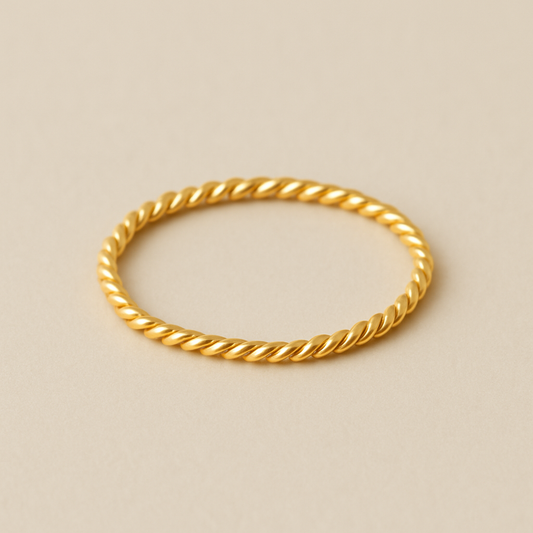 Twisted Simple Vermeil Ring- US Size 7, Uk Size N
